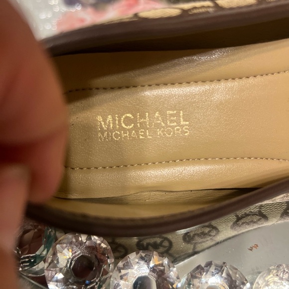 Michael Kors Brown Moccasin  canvas and leather Flats  women size 6M - Picture 7 of 9